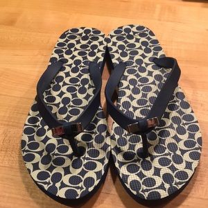 Coach hard rubber flip flops, size 7-8